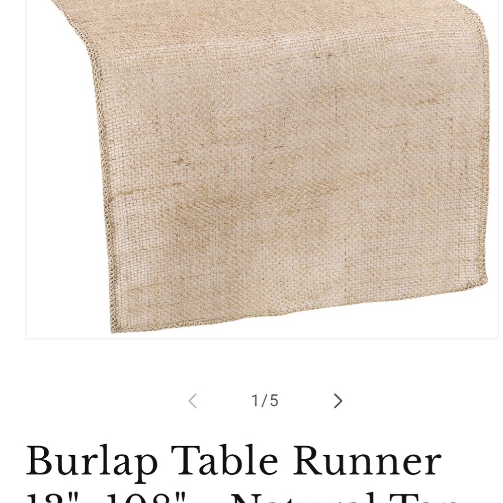 2 Burlap Table Runners- Natural Tan
